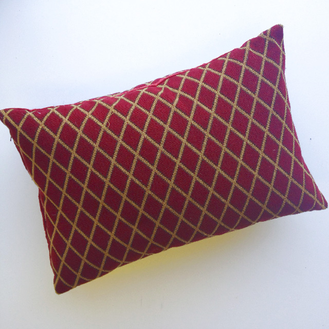 CUSHION, Red Gold Diamond Pattern